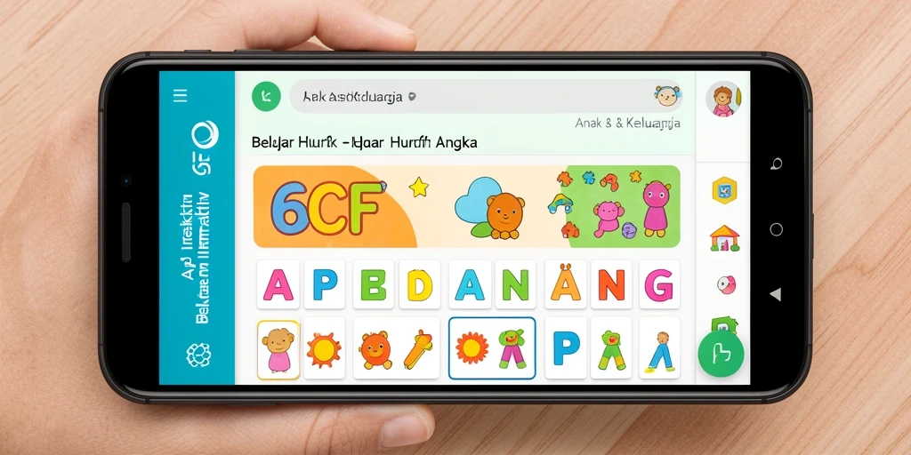 Antarmuka 6CF yang menarik dengan elemen interaktif untuk belajar.