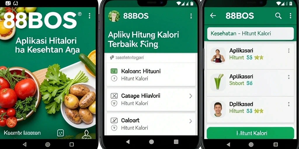 Tampilan antarmuka 88BOS yang sederhana dan informatif untuk menghitung kalori.