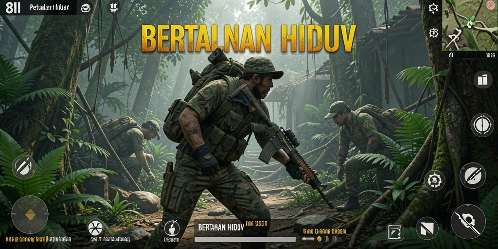 Tampilan antarmuka utama 8II dengan elemen Bertahan Hidup.
