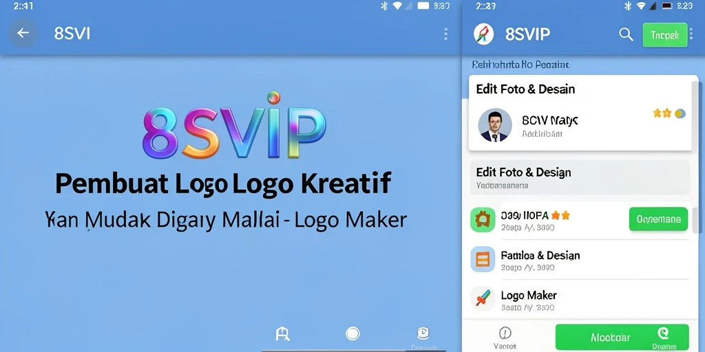 Antarmuka 8SVIP yang sederhana untuk membuat logo yang menarik.