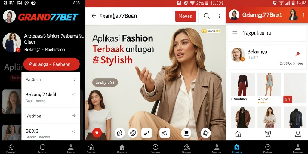 Antarmuka pengguna GRAND77BET yang stylish dan modern.