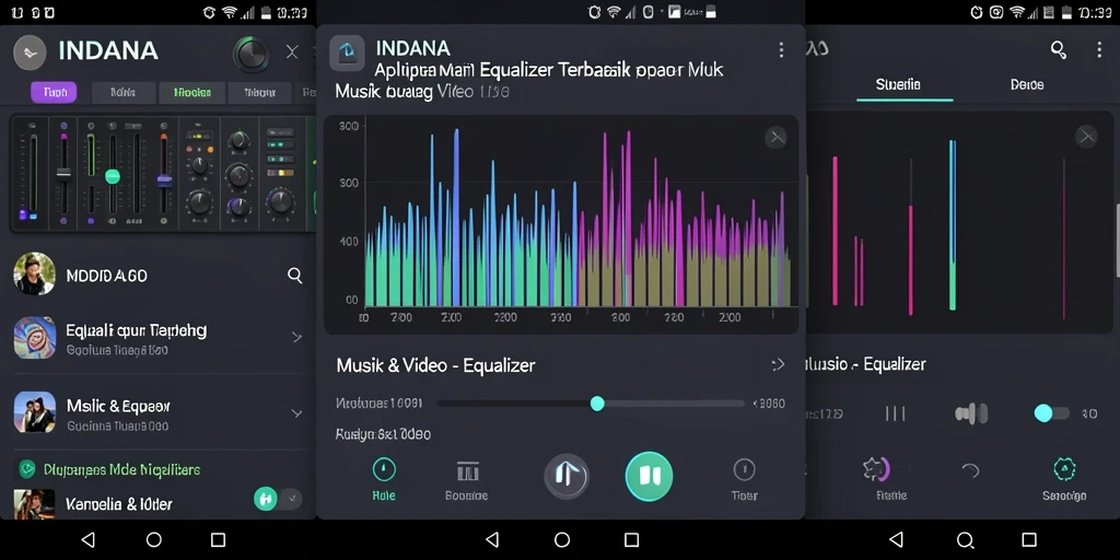 Tangkapan layar antarmuka aplikasi INDAAA menampilkan fitur Equalizer yang mengesankan.