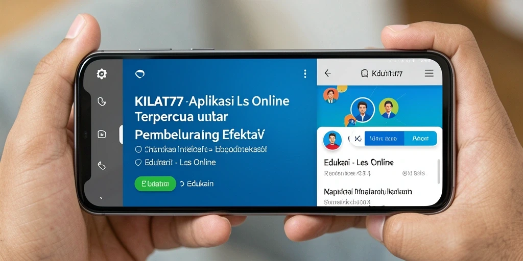 Antarmuka KILAT77 menampilkan fitur Les Online yang interaktif dan menarik.