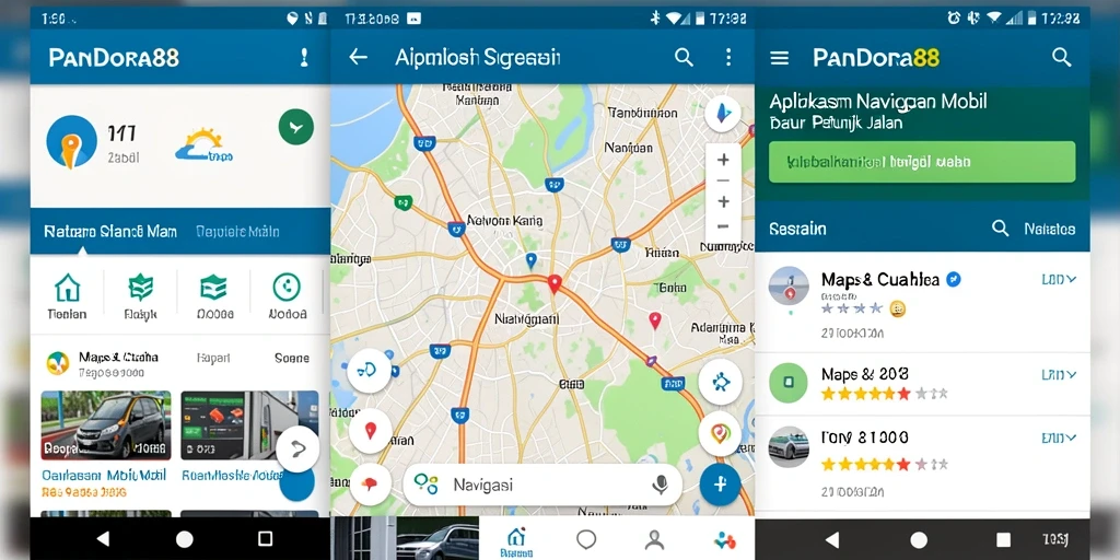 Tampilan antarmuka <strong>PANDORA88</strong> dengan fitur navigasi mobil yang intuitif.