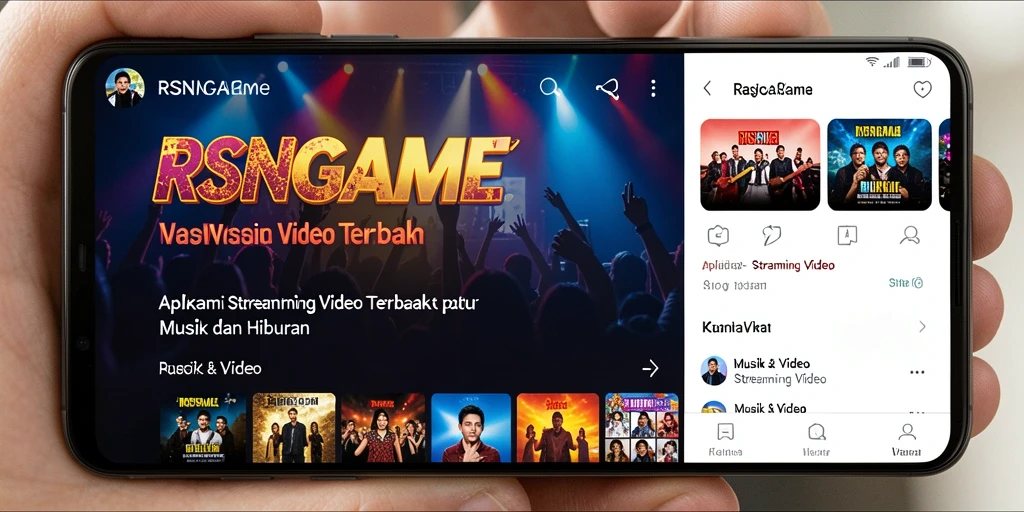 Tampilan antarmuka RSNGAME yang intuitif dan menarik untuk streaming video.