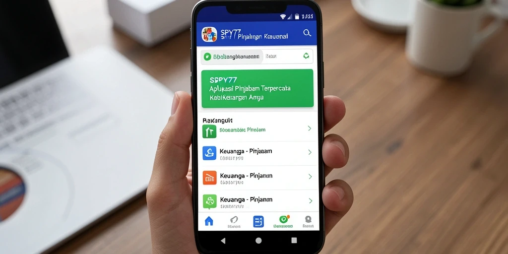 Antarmuka aplikasi SPY77 yang ramah pengguna untuk pengajuan pinjaman.