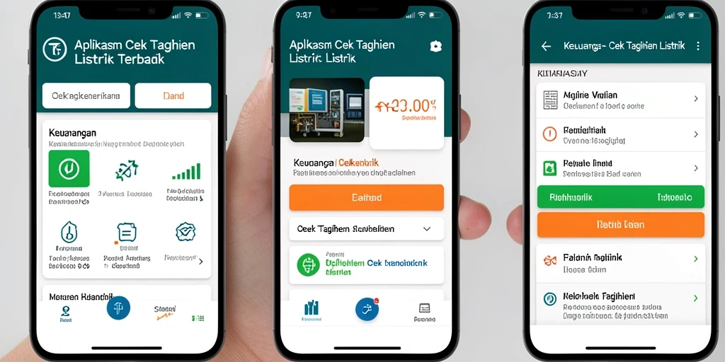 Tampilan antarmuka aplikasi T6 untuk cek tagihan listrik.