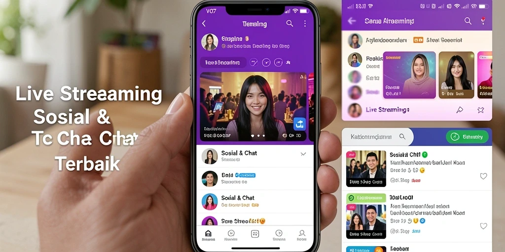 Tampilan antarmuka V07 yang intuitif dan menarik untuk live streaming.
