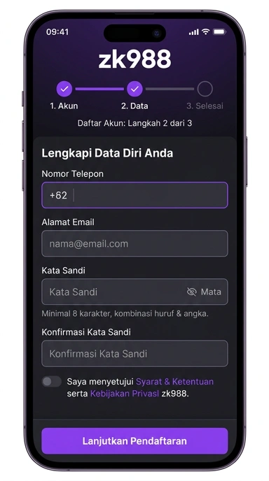 Panduan Registrasi Akun Baru zk988 untuk Android